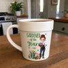 Custom Plant Pot Ceramic Mug - Personalized Birthday Garden Gifts For Gardeners - My Happy, Blooming Sanctuary