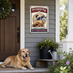 Custom Pet Name Sleeping Dog Property Sign for Dog Lovers - Personalized Metal Sign