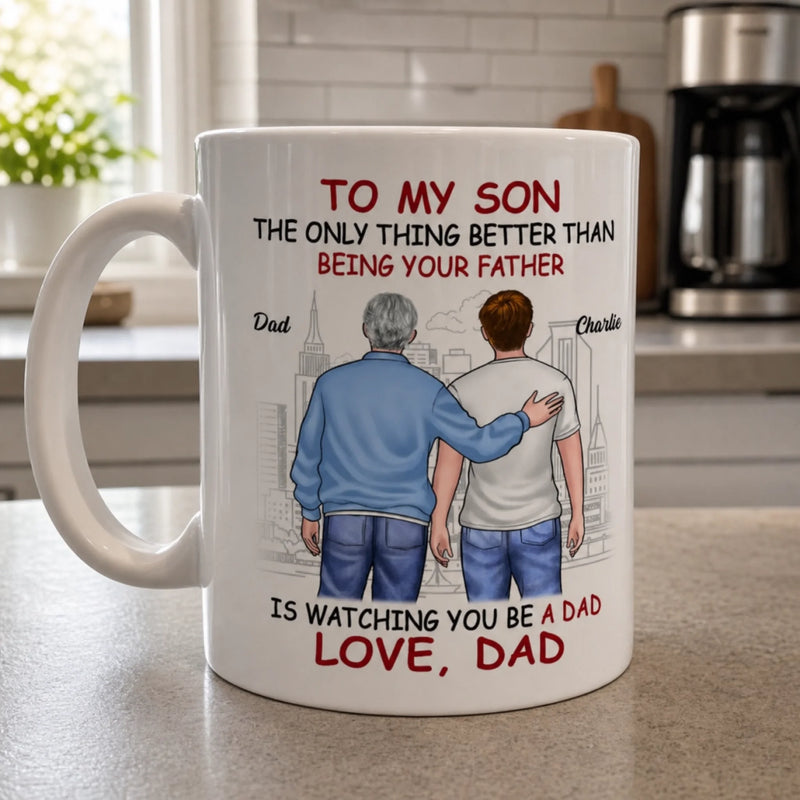 Proud Of You - Family Personalized Custom Mug - Father's Day, Gift For Son