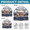 Custom Wood Sign - Personalized Summer Vacation And Travel Gifts For Husband And Wife, Dog Dad And Mom - Our Furry Pool Party Crew