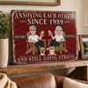Custom Home Decor Metal Sign - Personalized Anniversary Wedding Gifts For Husband And Wife, Him And Her, Dog Cat Lovers, Dog Dad And Mom - Love Paws And Chaos