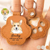 Custom Photo Leather Pet Hair Keychain - Personalized Pet Memorial Sympathy Gifts For Dogs, Cats - Love Never Leaves