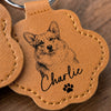 Custom Photo Leather Pet Hair Keychain - Personalized Pet Memorial Sympathy Gifts For Dogs, Cats - Always In My Heart