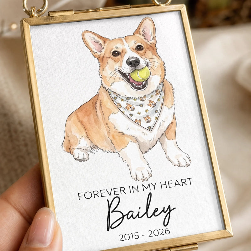 Custom Photo Frame Ornament - Personalized Pet Memorial Sympathy Gifts For Dogs, Cats - Forever Loved Forever Missed