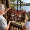 Custom Home Decor Metal Sign - Personalized Anniversary Wedding Camping Gifts For Campers, Husband And Wife, Him And Her, Dog Cat Lovers, Dog Dad And Mom - Crazy Together