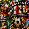 Custom World Football Backdrop - Personalized Birthday Gifts For Football Lovers, Sports Fans, Sports Lovers - United For Global Soccer Glory