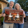 Custom Home Decor Metal Sign - Personalized Anniversary Wedding Gifts For Husband And Wife, Him And Her - Crazy Together Since Forever
