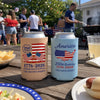 Custom Leather Can Cooler - Personalized America 250th Anniversary Gifts For Mom, Dad, Brother, Sister, Kids - Stars Stripes And Pride