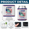 Custom Leather Can Cooler - Personalized America 250th Anniversary Gifts For Mom, Dad, Brother, Sister, Kids - Stars Stripes And Pride