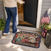 Custom Shaped Doormat - Personalized America 250th Anniversary Gifts For Mom, Dad, Brother, Sister, Kids - United In Pride And Honor