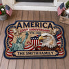Custom Shaped Doormat - Personalized America 250th Anniversary Gifts For Mom, Dad, Brother, Sister, Kids - United In Pride And Honor