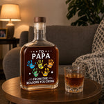 Custom Liquor Decanter - Personalized Father's Day Birthday Gifts For Dad, Grandpa - To My First And Forever Hero