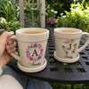 Custom Plant Pot Ceramic Mug - Personalized Birthday Garden Gifts For Gardeners - My Name, My Blooming Wreath