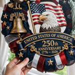Custom Wood Sign - Personalized America 250th Anniversary Gifts For Mom, Dad, Brother, Sister, Kids - Family Forever United