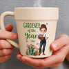 Custom Plant Pot Ceramic Mug - Personalized Birthday Garden Gifts For Gardeners - My Happy, Blooming Sanctuary