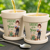 Custom Plant Pot Ceramic Mug - Personalized Birthday Garden Gifts For Gardeners - My Happy, Blooming Sanctuary