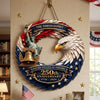 Custom Wood Sign - Personalized America 250th Anniversary Gifts For Mom, Dad, Brother, Sister, Kids - Bald Eagle Patriotic
