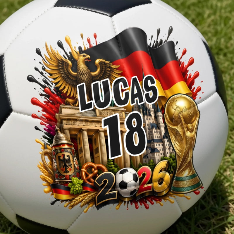 Custom World Football Soccer Ball - Personalized  Birthday Gifts For Football Lovers, Sports Fans, Sports Lovers - My Lucky Number, My Nation
