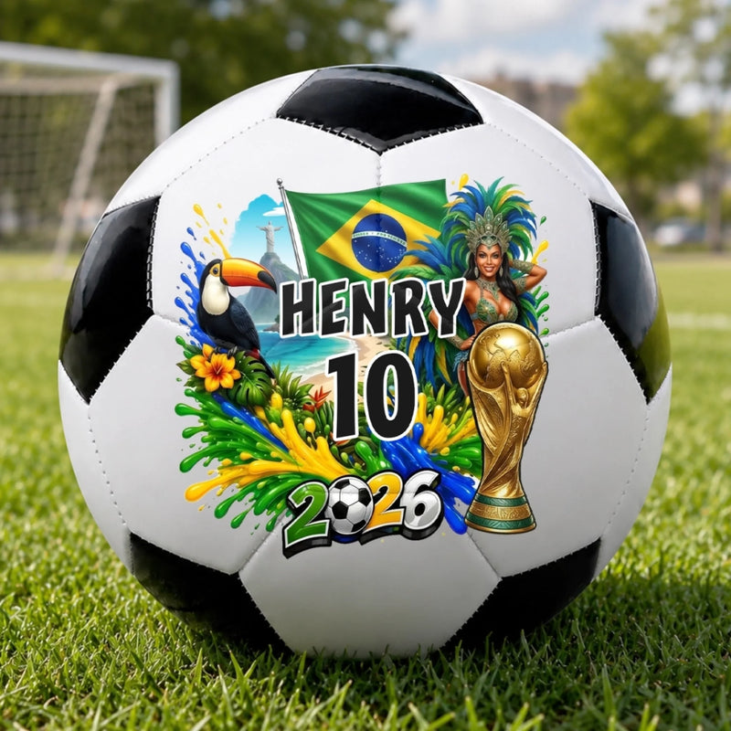 Custom World Football Soccer Ball - Personalized  Birthday Gifts For Football Lovers, Sports Fans, Sports Lovers - My Lucky Number, My Nation