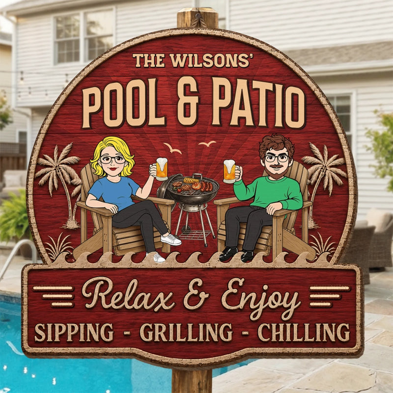 Custom Wood Sign - Personalized Summer Vacation And Travel Gifts For Husband And Wife, Him And Her - Just you, Me And Paradise