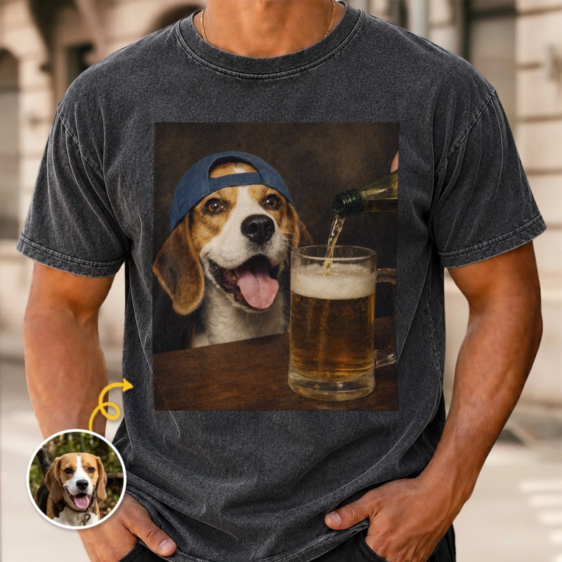 Custom Photo Washed Cotton T-shirt - Personalized Birthday Gifts For Dog Cat Lovers, Dog Dad And Mom, Cat Owners - The Professional Snack Inspector