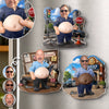 Custom Photo Dad Bod Belly Squishy Acrylic Fridge Magnet – Personalized Birthday Gift For Police Officer, Coworker – Compassion Is My Superpower