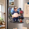 Custom Photo Dad Bod Belly Squishy Acrylic Fridge Magnet – Personalized Birthday Gift For Police Officer, Coworker – Compassion Is My Superpower