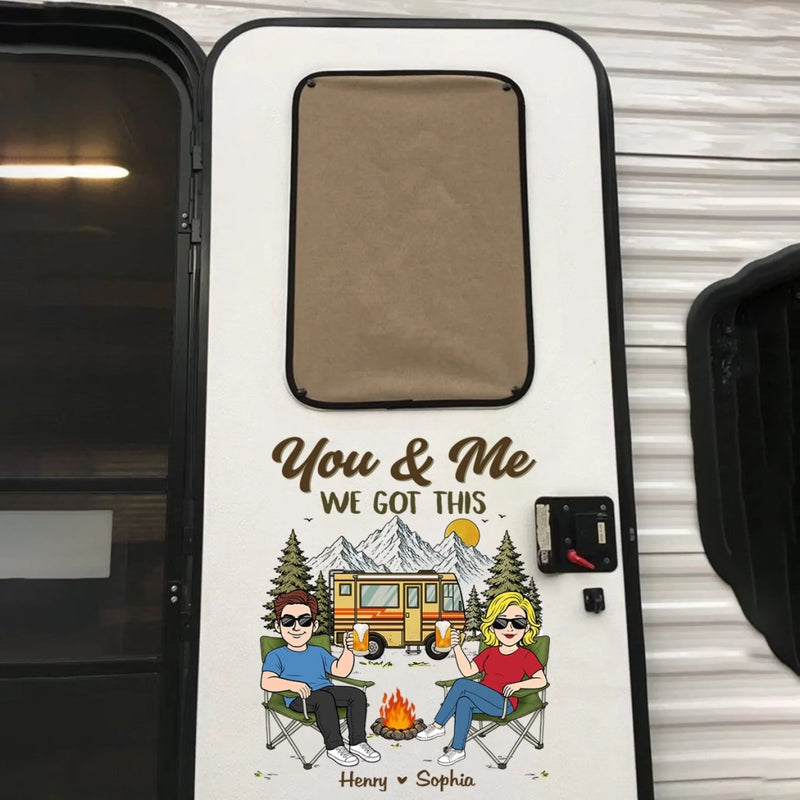 Custom RV Decal - Personalized Anniversary Wedding Camping Gifts For Campers, Husband And Wife, Him And Her - Campfire Love