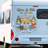 Custom RV Decal - Personalized Anniversary Wedding Camping Gifts For Campers, Husband And Wife, Him And Her - Campfire Love