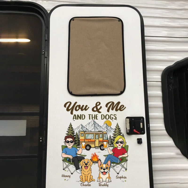 Custom RV Decal -Personalized Anniversary Wedding Camping Gifts For Campers, Husband And Wife, Him And Her, Dog Cat Lovers, Dog Dad And Mom - Adventure Together