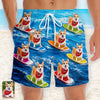 Custom Photo Tropical Hawaiian Aloha Men Beach Shorts - Personalized Summer Vacation And Travel Gifts For Dog Cat Lovers, Dog Dad And Mom, Cat Owners - Paws And Sunshine