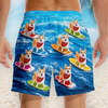 Custom Photo Tropical Hawaiian Aloha Men Beach Shorts - Personalized Summer Vacation And Travel Gifts For Dog Cat Lovers, Dog Dad And Mom, Cat Owners - Paws And Sunshine