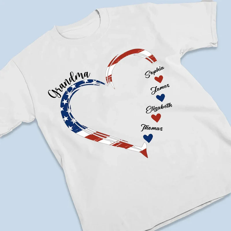 Home Is Where Your Grandma Is - Family Personalized Custom Unisex T-shirt, Premium T-shirt, Hoodie - Independence Day, 4th Of July, Birthday Gift For Grandma
