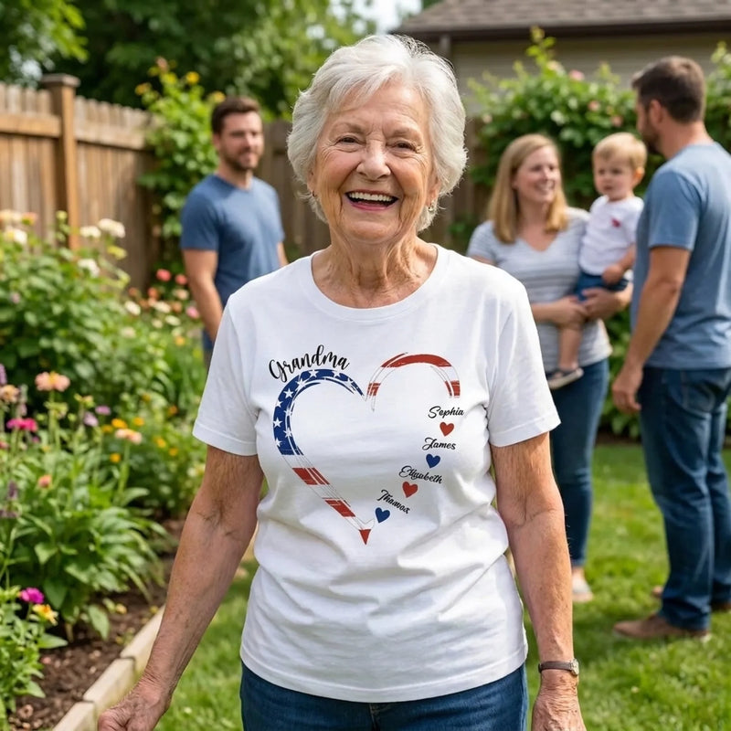 Home Is Where Your Grandma Is - Family Personalized Custom Unisex T-shirt, Premium T-shirt, Hoodie - Independence Day, 4th Of July, Birthday Gift For Grandma
