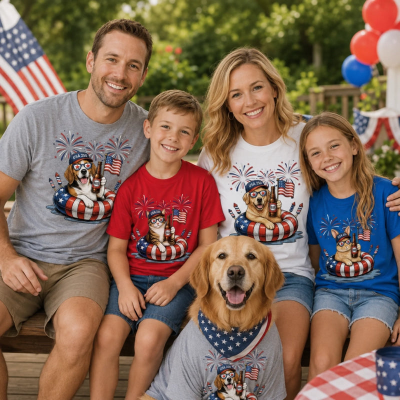 Custom Photo T-shirt, Hoodie - Personalized America 250th Anniversary Gifts For Dog Cat Lovers, Dog Dad And Mom, Cat Owners, Pet Owners - Paws Make Life Better