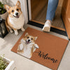 Custom Photo Coir Doormat - Personalized Birthday Gifts For Dog Cat Lovers, Dog Dad And Mom, Cat Owners - Pawsitively Welcoming You Inside