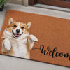 Custom Photo Coir Doormat - Personalized Birthday Gifts For Dog Cat Lovers, Dog Dad And Mom, Cat Owners - Pawsitively Welcoming You Inside