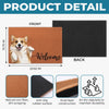 Custom Photo Coir Doormat - Personalized Birthday Gifts For Dog Cat Lovers, Dog Dad And Mom, Cat Owners - Pawsitively Welcoming You Inside