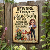 Custom Home Decor Metal Sign - Personalized Garden Gifts For Gardeners, Dog Lovers, Dog Mom - Home Of Plant Lovers