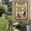Custom Home Decor Metal Sign - Personalized Garden Gifts For Gardeners, Dog Lovers, Dog Mom - Home Of Plant Lovers