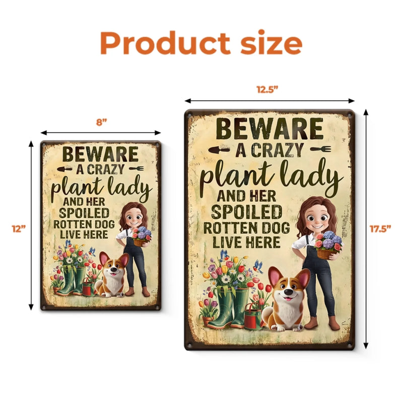 Custom Home Decor Metal Sign - Personalized Garden Gifts For Gardeners, Dog Lovers, Dog Mom - Home Of Plant Lovers