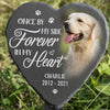 Custom Photo Slate Garden Stake - Personalized Pet Memorial Gifts For Dogs, Cats - Hearts Hold Eternal Memories