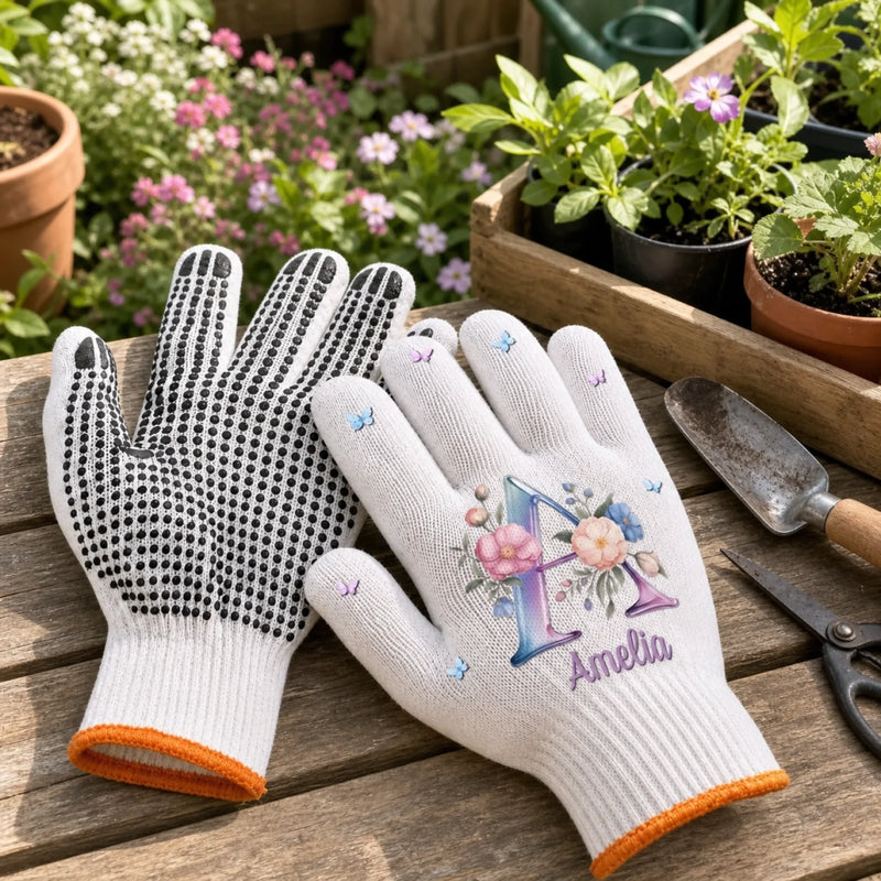 Custom Gardening Gloves - Personalized Birthday Garden Gifts For Gardeners - A Little Piece Of Paradise