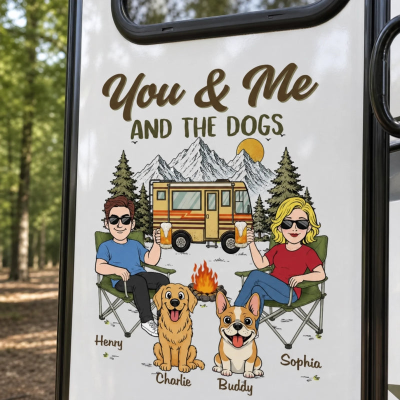 Custom RV Decal -Personalized Anniversary Wedding Camping Gifts For Campers, Husband And Wife, Him And Her, Dog Cat Lovers, Dog Dad And Mom - Adventure Together