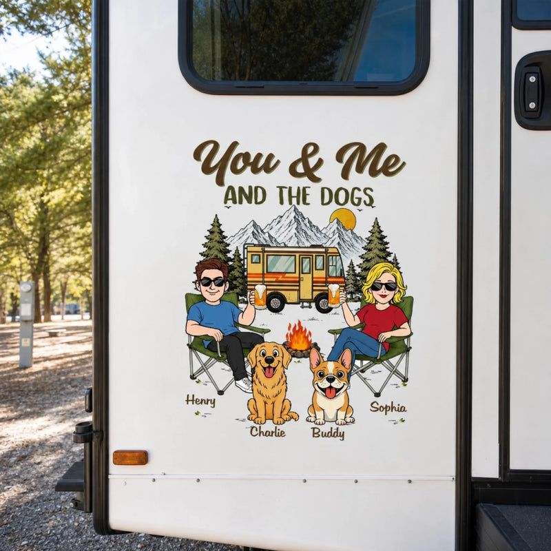 Custom RV Decal -Personalized Anniversary Wedding Camping Gifts For Campers, Husband And Wife, Him And Her, Dog Cat Lovers, Dog Dad And Mom - Adventure Together