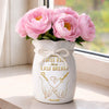 Custom Flower Vase With Ribbon - Personalized  Anniversary Wedding Gifts For Husband And Wife, Him And Her - A Promise That Lasts Forever