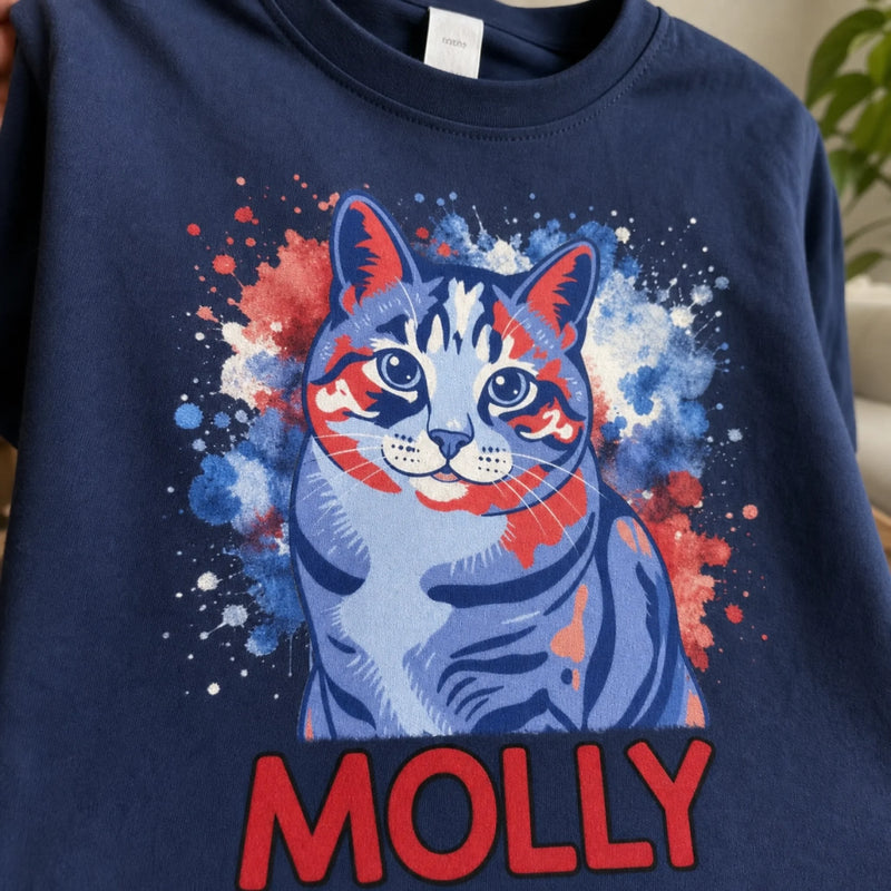 Custom Photo T-shirt, Hoodie - Personalized America 250th Anniversary Gifts For Dog Cat Lovers, Dog Dad And Mom, Cat Owners - Stars Stripes And Paws