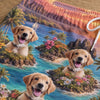 Custom Photo Tropical Hawaiian Aloha Men Beach Shorts - Personalized Summer Vacation And Travel Gifts For Dog Cat Lovers, Dog Dad And Mom, Cat Owners - Paws Sunshine And Smiles