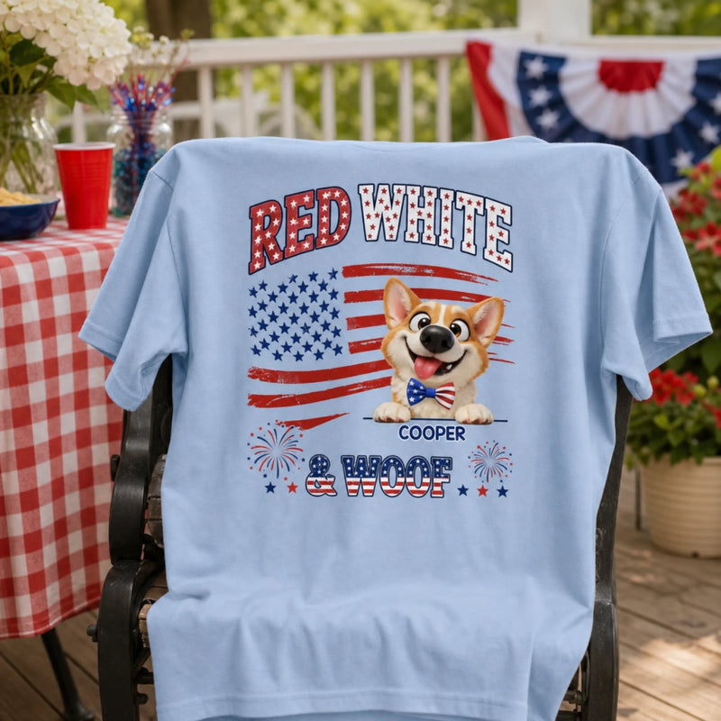 Custom Unisex T-shirt, Premium T-shirt, Hoodie - Personalized 4th Of July Gifts For Dog Lovers, Dog Dad And Mom - America’s Furry Patriot