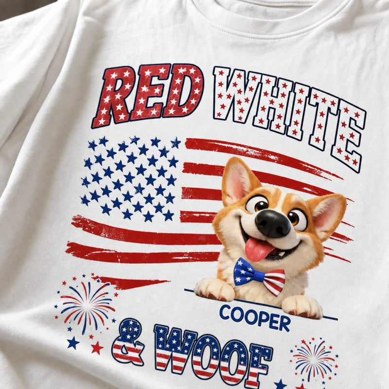 Custom Unisex T-shirt, Premium T-shirt, Hoodie - Personalized 4th Of July Gifts For Dog Lovers, Dog Dad And Mom - America’s Furry Patriot